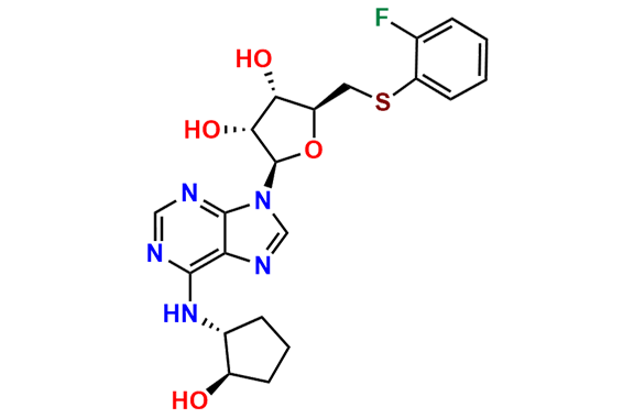 (2S,3S,4R,5R)-2-(((2-Fluorophenyl)thio)methyl)-5-(6-(((1R,2R)-2-hydroxycyclopentyl)amino)-9H-purin-9-yl)tetrahydrofuran-3,4-diol