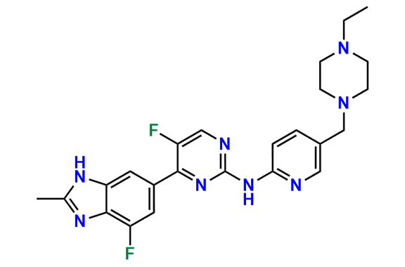 N-(5-((4-ethylpiperazin-1-yl)methyl)pyridin-2-yl)-5-fluoro-4-(4-fluoro-2-methyl-1H-benzo[d]imidazol-6-yl)pyrimidin-2-amine