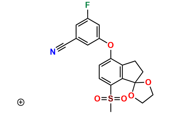 3-Fluoro-5-((7-(methylsulfonyl)-2,3-dihydrospiro[indene-1,2\'-[1,3]dioxolan]-4-yl)oxy)benzonitrile