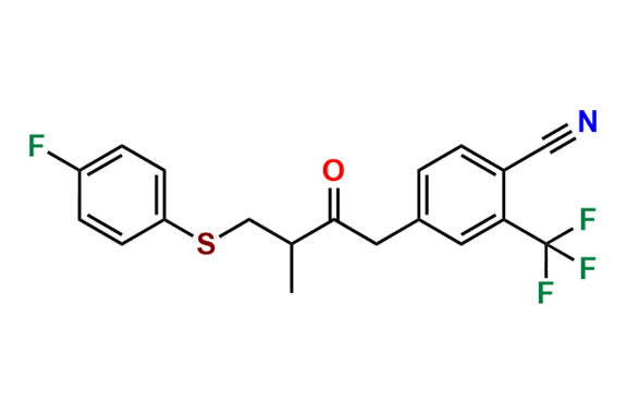 4-(4-((4-Fluorophenyl)thio)-3-methyl-2-oxobutyl)-2-(trifluoromethyl)benzonitrile