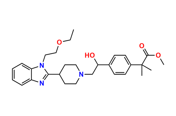 Methyl 2-(4-(2-(4-(1-(2-ethoxyethyl)-1H-benzo[d]imidazol-2-yl)piperidin-1-yl)-1-hydroxyethyl)phenyl)-2-methylpropanoate