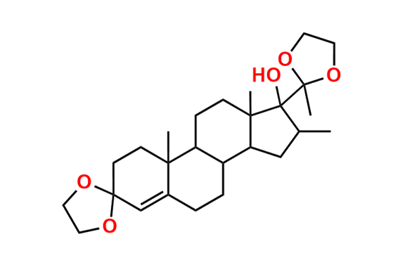 10,13,16-Trimethyl-17-(2-methyl-1,3-dioxolan-2-yl)-1,2,6,7,8,9,10,11,12,13,14,15,16,17-tetradecahydrospiro[cyclopenta[a]phenanthrene-3,2\'-[1,3]dioxolan]-17-ol