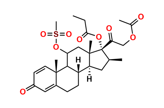 (8S,10R,13S,14S,16S,17R)-17-(2-Acetoxyacetyl)-10,13,16-trimethyl-11-((methylsulfonyl)oxy)-3-oxo-6,7,8,9,10,11,12,13,14,15,16,17-dodecahydro-3H-cyclopenta[a]phenanthren-17-yl propionate