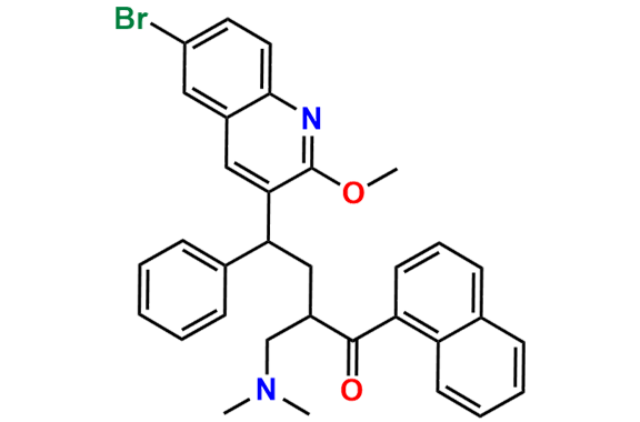 4-(6-Bromo-2-methoxyquinolin-3-yl)-2-((dimethylamino)methyl)-1-(naphthalen-1-yl)-4-phenylbutan-1-one