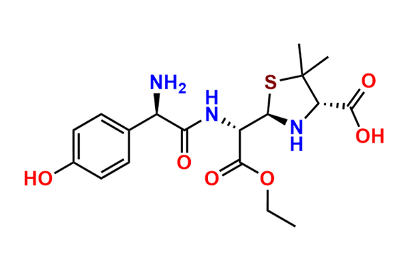 (2R,4S)-2-((R)-1-((R)-2-Amino-2-(4-hydroxyphenyl)acetamido)-2-ethoxy-2-oxoethyl)-5,5-dimethylthiazolidine-4-carboxylic Acid