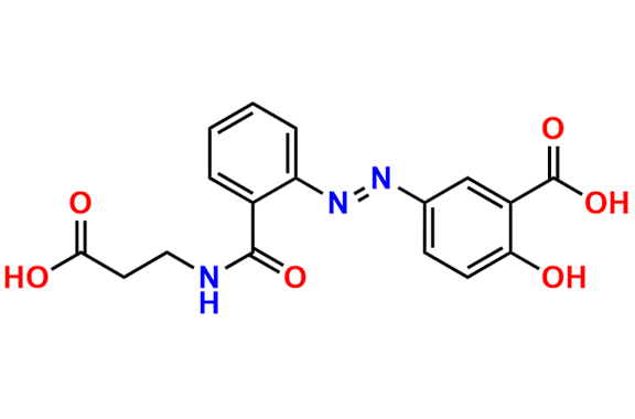5-((2-((2-Carboxyethyl)carbamoyl)phenyl)diazenyl)-2-hydroxybenzoic Acid