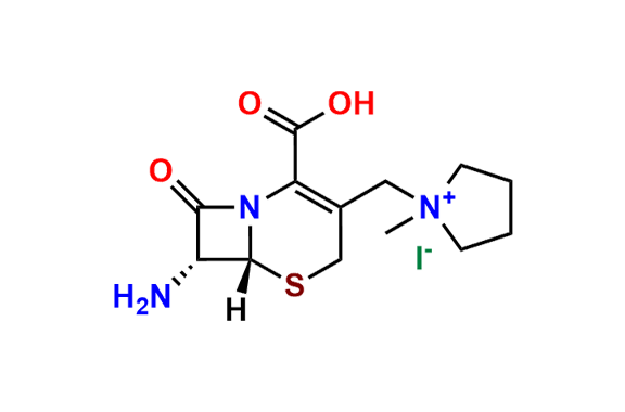 1-(((6R,7R)-7-Amino-2-carboxy-8-oxo-5-thia-1-azabicyclo[4.2.0]oct-2-en-3-yl)methyl)-1-methylpyrrolidin-1-ium iodide