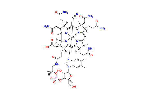 Cobinic acid-abcde-pentamide, Co-(cyano-κC)-, dihydrogen phosphate (ester), inner salt, 3′-ester with (5,6-dimethyl-1-alpha-D-ribofuranosyl-1H-benzimidazole-κN3)