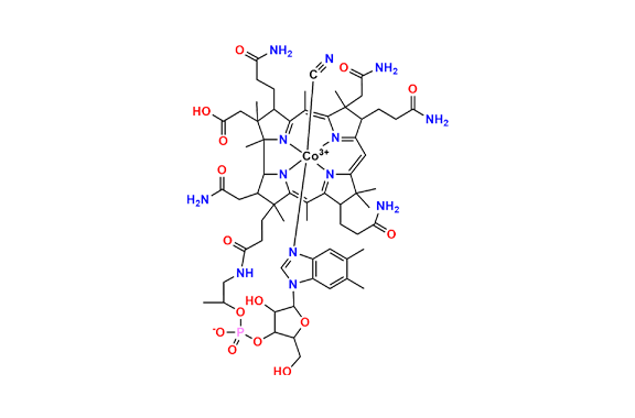 Cobinic acid-bcdeg-pentamide, cyanide, dihydrogen phosphate (ester), inner salt, 3′-ester with 5,6-dimethyl-1-alpha-D-ribofuranosyl-1H-benzimidazole