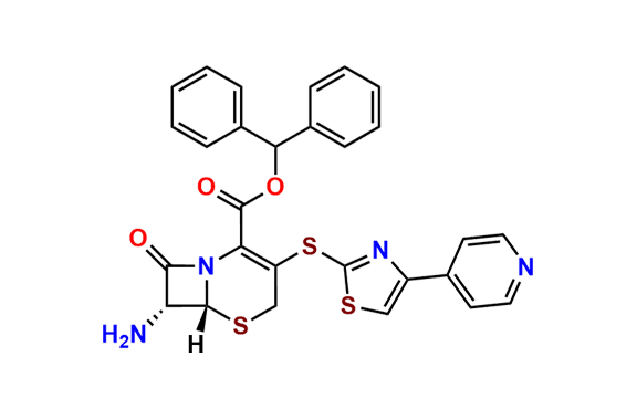 Benzhydryl (6R,7R)-7-amino-8-oxo-3-((4-(pyridin-4-yl)thiazol-2-yl)thio)-5-thia-1-azabicyclo[4.2.0]oct-2-ene-2-carboxylate