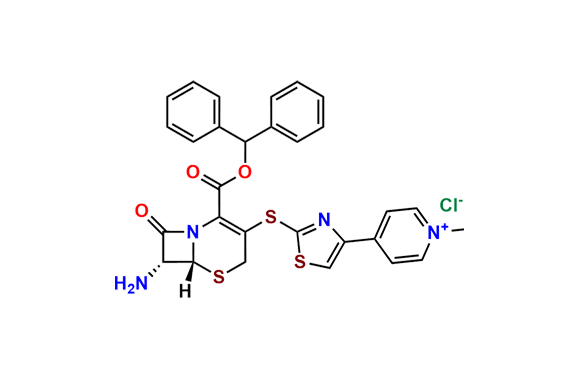 4-(2-(((6R,7R)-7-Amino-2-((benzhydryloxy)carbonyl)-8-oxo-5-thia-1-azabicyclo[4.2.0]oct-2-en-3-yl)thio)thiazol-4-yl)-1-methylpyridin-1-ium chloride