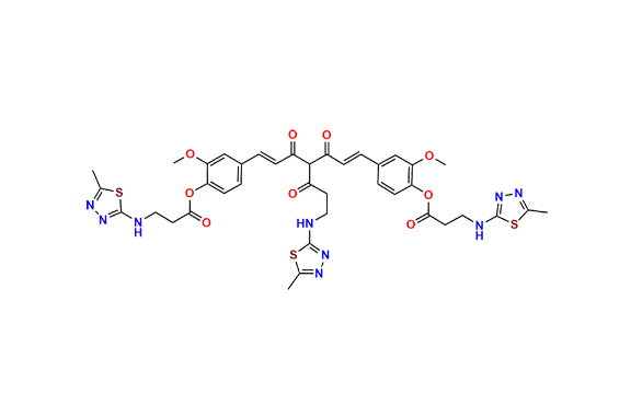 O,O,C4-Tris[3-N[-(5-methyl-1,3,4-thiadiazol-2-yl)-propionyl]curcumin
