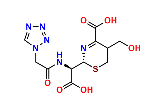 (2R)-2-((R)-(2-(1H-Tetrazol-1-yl)acetamido)(carboxy)methyl)-5-(hydroxymethyl)-5,6-dihydro-2H-1,3-thiazine-4-carboxylic Acid