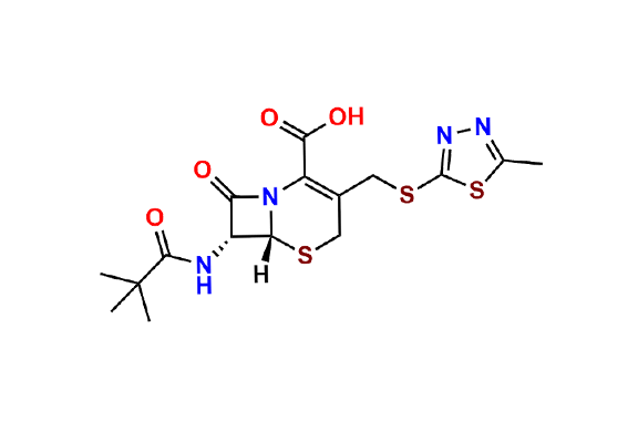 rel-(6R,7R)-3-(((5-Methyl-1,3,4-thiadiazol-2-yl)thio)methyl)-8-oxo-7-pivalamido-5-thia-1-azabicyclo[4.2.0]oct-2-ene-2-carboxylic Acid