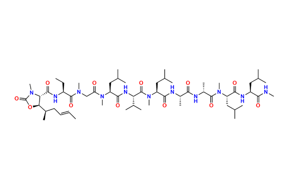 (4S,5R)-5-((R,E)-Hex-4-en-2-yl)-3-methyl-2-oxo-N-((4S,7S,10R,13S,16S,19S,22S,28S)-4,7,16,22-tetraisobutyl-19-isopropyl-8,10,13,17,23,26-hexamethyl-3,6,9,12,15,18,21,24,27-nonaoxo-2,5,8,11,14,17,20,23,26-nonaazatriacontan-28-yl)oxazolidine-4-carboxamide