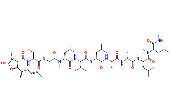 (4S,5R)-5-((R,E)-Hex-4-en-2-yl)-3-methyl-2-oxo-N-((4S,7S,10R,13S,16S,19S,22S,28S)-4,7,16,22-tetraisobutyl-19-isopropyl-5,8,10,13,17,23,26-heptamethyl-3,6,9,12,15,18,21,24,27-nonaoxo-2,5,8,11,14,17,20,23,26-nonaazatriacontan-28-yl)oxazolidine-4-carboxamide