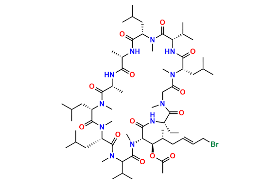 (1R,2R,E)-6-Bromo-1-((2S,5S,11S,14S,17S,20S,23R,26S,29S,32S)-5-ethyl-11,17,26,29-tetraisobutyl-14,32-diisopropyl-1,7,10,16,20,23,25,28,31-nonamethyl-3,6,9,12,15,18,21,24,27,30,33-undecaoxo-1,4,7,10,13,16,19,22,25,28,31-undecaazacyclotritriacontan-2-yl)-2-methylhex-4-en-1-yl Acetate