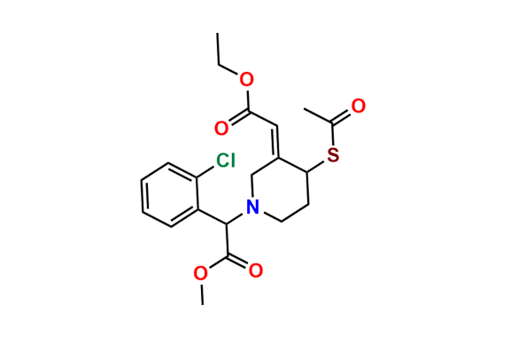 (3E)-4-(Acetylthio)-alpha-(2-chlorophenyl)-3-(2-ethoxy-2-oxoethylidene)-1-piperidineacetic Acid Methyl Ester (Mixture of Diastereomers)