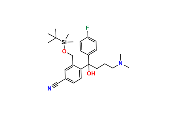 3-(((tert-Butyldimethylsilyl)oxy)methyl)-4-(4-(dimethylamino)-1-(4-fluorophenyl)-1-hydroxybutyl)benzonitrile