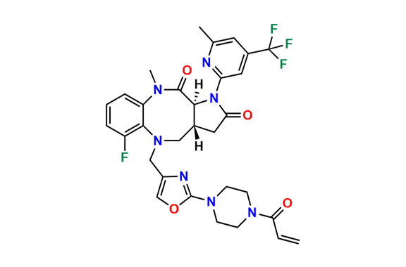 (3aR,11aS)-5-((2-(4-Acryloylpiperazin-1-yl)oxazol-4-yl)methyl)-6-fluoro-10-methyl-1-(6-methyl-4-(trifluoromethyl)pyridin-2-yl)-1,3a,4,5,10,11a-hexahydro-2H-benzo[b]pyrrolo[2,3-f][1,4]diazocine-2,11(3H)-dione