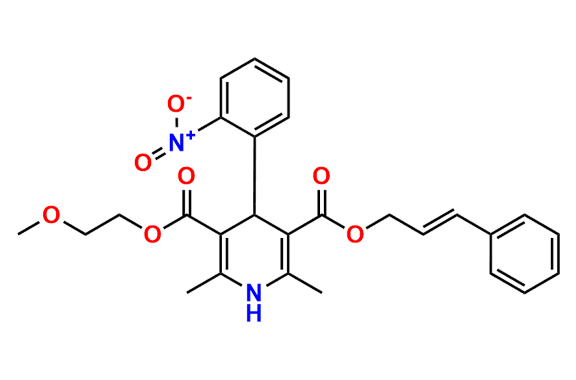 3,5-Pyridinedicarboxylic acid, 1,4-dihydro-2,6-dimethyl-4-(2-nitrophenyl)-, 3-(2-methoxyethyl) 5-[(2E)-3-phenyl-2-propen-1-yl] Ester