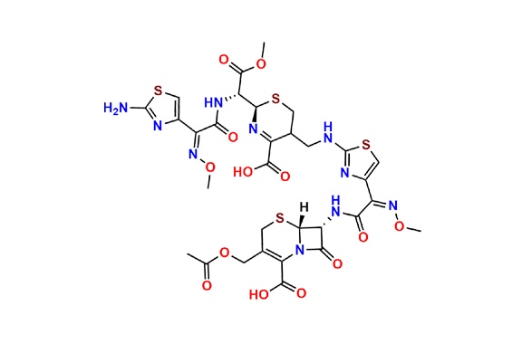 (6R,7R)-3-(Acetoxymethyl)-7-((Z)-2-(2-((((2R)-2-((R,Z)-4-(2-aminothiazol-4-yl)-5,8-dioxo-2,9-dioxa-3,6-diazadec-3-en-7-yl)-4-carboxy-5,6-dihydro-2H-1,3-thiazin-5-yl)methyl)amino)thiazol-4-yl)-2-(methoxyimino)acetamido)-8-oxo-5-thia-1-azabicyclo[4.2.0]oct-2-ene-2-carboxylic Acid
