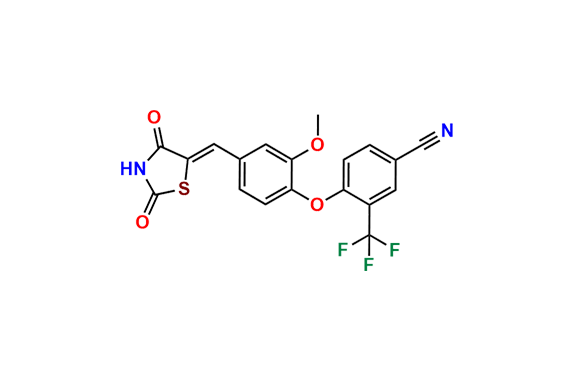 4-(4-((2,4-Dioxothiazolidin-5-ylidene)methyl)-2-methoxyphenoxy)-3-(trifluoromethyl)benzonitrile