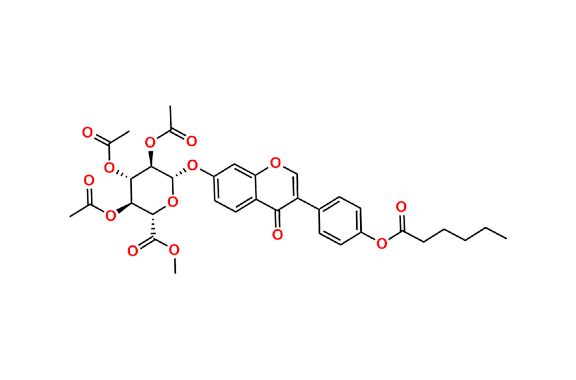 (2S,3R,4S,5S,6S)-2-((3-(4-(Hexanoyloxy)phenyl)-4-oxo-4H-chromen-7-yl)oxy)-6-(methoxycarbonyl)tetrahydro-2H-pyran-3,4,5-triyl triacetate