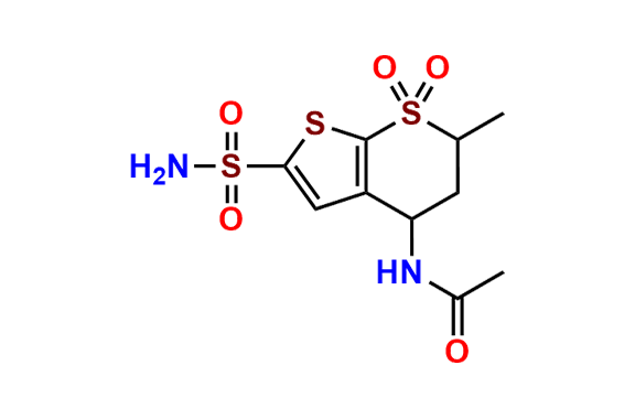 N-Methyl-7,7-dioxido-2-sulfamoyl-5,6-dihydro-4H-thieno[2,3-b]thiopyran-4-yl acetamide