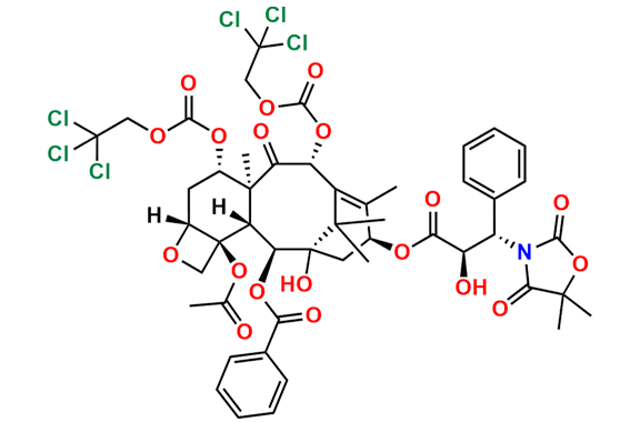 3’-De-tert-butoxycarbonylamino-3’-[3-(5,5-dimethyl-2,4-dioxo-1,3-oxazolidinyl)] -7,10-O-bis{[(2,2,2-trichloroethyl)oxy]carbonyl} Docetaxel