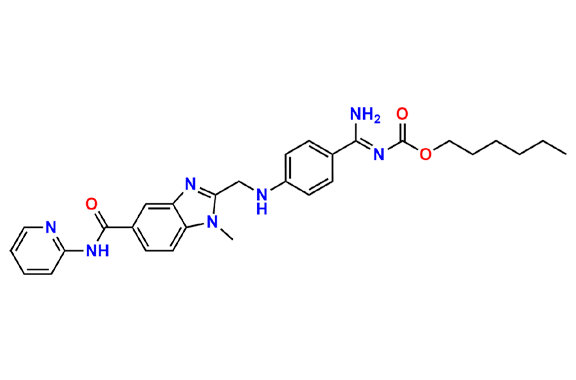 Hexyl-(amino(4-(((1-methyl-5-(pyridine-2-ylcarbamoyl)-1H-benzo(d)imidazole-2-yl)methyl)amino)phenyl)methylene)carbamate