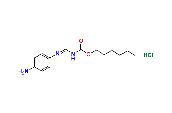 Hexyl ((4-aminophenyl)(imino)methyl)carbamate Hydrochloride