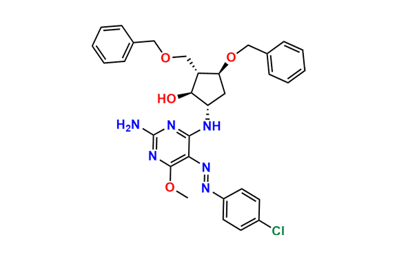 (1S,2S,3S,5S)-5-[[2-Amino-5-[2-(4-chlorophenyl)diazenyl]-6-methoxy-4-pyrimidinyl]amino]-3-(phenylmethoxy)-2-[(phenylmethoxy)methyl]-cyclopentanol