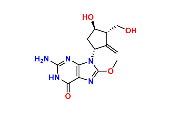 2-amino-9-((1R,3S,4R)-4-hydroxy-3-(hydroxymethyl)-2-methylenecyclopentyl)-8-methoxy-1,9-dihydro-6H-purin-6-one