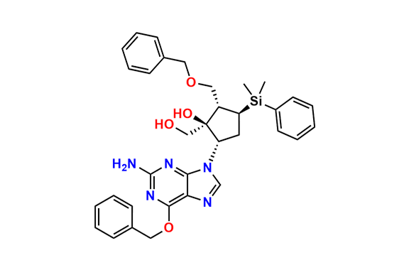 Cyclopentanemethanol, 5-[2-amino-6-(phenylmethoxy)-9H-purin-9-yl]-3-(dimethylphenylsilyl)-1-hydroxy-2-[(phenylmethoxy)methyl]-, (1S,2S,3S,5S)-