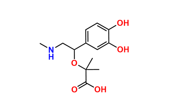 2-(1-(3,4-dihydroxyphenyl)-2-(methylamino)ethoxy)-2-methylpropanoic acid