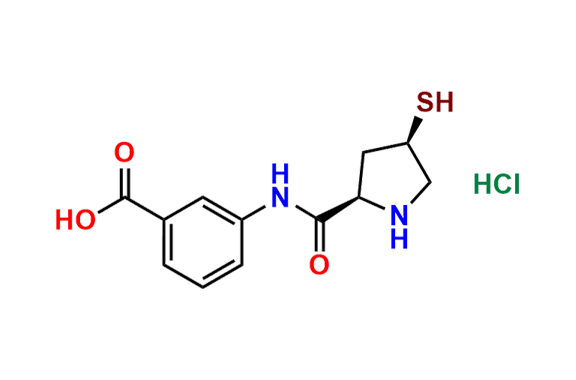 3-[[[(2R,4R)-4-Mercapto-2-pyrrolidinyl]carbonyl]amino]benzoic Acid Hydrochloride