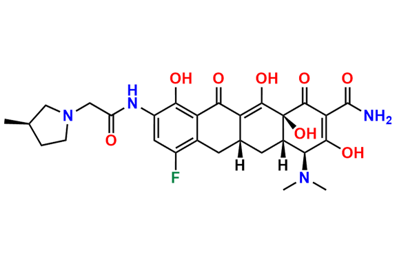 (4S,4aS,5aR,12aS)-4-(Dimethylamino)-7-fluoro-3,10,12,12a-tetrahydroxy-9-(2-((R)-3-methylpyrrolidin-1-yl)acetamido)-1,11-dioxo-1,4,4a,5,5a,6,11,12a-octahydrotetracene-2-carboxamide