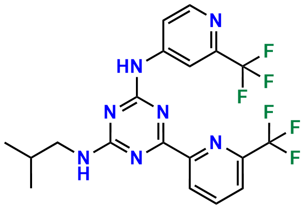 N2-isobutyl-6-(6-(trifluoromethyl)pyridin-2-yl)-N4-(2-(trifluoromethyl)pyridin-4-yl)-1,3,5-triazine-2,4-diamine