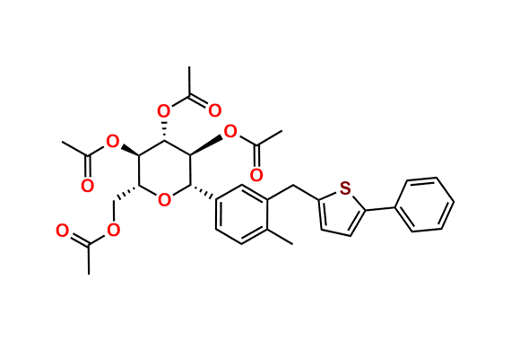 (2R,3R,4R,5S,6S)-2-(acetoxymethyl)-6-(4-methyl-3-((5-phenylthiophen-2-yl)methyl)phenyl)tetrahydro-2H-pyran-3,4,5-triyl triacetate
