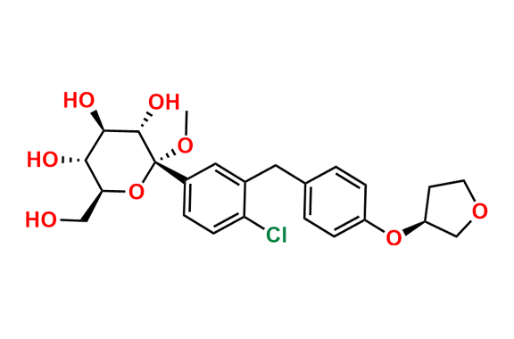 (2R,3S,4R,5R,6S)-2-(4-Chloro-3-(4-(((S)-tetrahydrofuran-3-yl)oxy)benzyl)phenyl)-6-(hydroxymethyl)-2-methoxytetrahydro-2H-pyran-3,4,5-triol