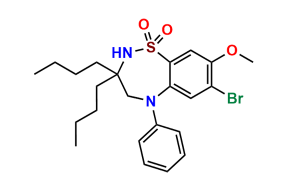 7-Bromo-3,3-dibutyl-8-methoxy-5-phenyl-2,3,4,5-tetrahydrobenzo[f][1,2,5]thiadiazepine 1,1-dioxide