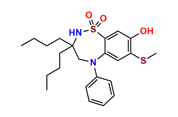 3,3-Dibutyl-8-hydroxy-7-(methylthio)-5-phenyl-2,3,4,5-tetrahydrobenzo[f][1,2,5]thiadiazepine 1,1-dioxide