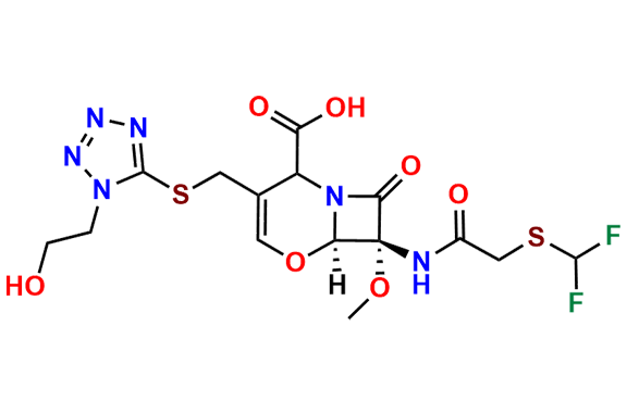 (6R,7R)-7-(2-((Difluoromethyl)thio)acetamido)-3-(((1-(2-hydroxyethyl)-1H-tetrazol-5-yl)thio)methyl)-7-methoxy-8-oxo-5-oxa-1-azabicyclo[4.2.0]oct-3-ene-2-carboxylic Acid