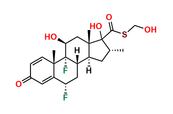S-(Hydroxymethyl) (6S,8S,9R,10S,11S,13S,14S,16R,17R)-6,9-difluoro-11,17-dihydroxy-10,13,16-trimethyl-3-oxo-6,7,8,9,10,11,12,13,14,15,16,17-dodecahydro-3H-cyclopenta[a]phenanthrene-17-carbothioate