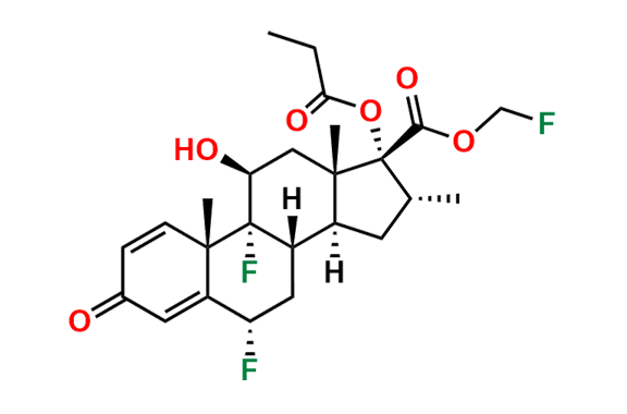 Fluoromethyl (6S,8S,9R,10S,11S,13S,14S,16R,17R)-6,9-difluoro-11-hydroxy-10,13,16-trimethyl-3-oxo-17-(propionyloxy)-6,7,8,9,10,11,12,13,14,15,16,17-dodecahydro-3H-cyclopenta[a]phenanthrene-17-carboxylate