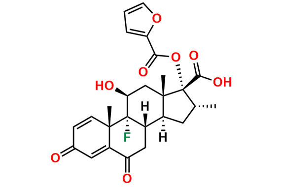 (8S,9R,10S,11S,13S,14S,16R,17R)-9-Fluoro-17-((furan-2-carbonyl)oxy)-11-hydroxy-10,13,16-trimethyl-3,6-dioxo-6,7,8,9,10,11,12,13,14,15,16,17-dodecahydro-3H-cyclopenta[a]phenanthrene-17-carboxylic acid