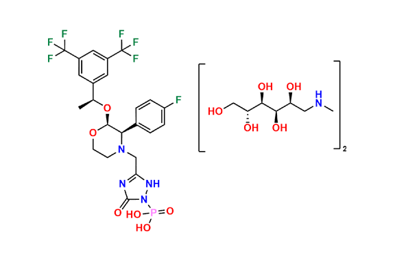 (2R,3R,4R,5S)-6-(Methylamino)hexane-1,2,3,4,5-pentaol hemi((3-(((2S,3R)-2-((S)-1-(3,5-bis(trifluoromethyl)phenyl)ethoxy)-3-(4-fluorophenyl)morpholino)methyl)-5-oxo-4,5-dihydro-1H-1,2,4-triazol-1-yl)phosphonate)