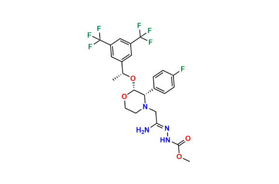 Methyl (Z)-2-(1-amino-2-((2R,3S)-2-((R)-1-(3,5-bis(trifluoromethyl)phenyl)ethoxy)-3-(4-fluorophenyl)morpholino)ethylidene)hydrazine-1-carboxylate