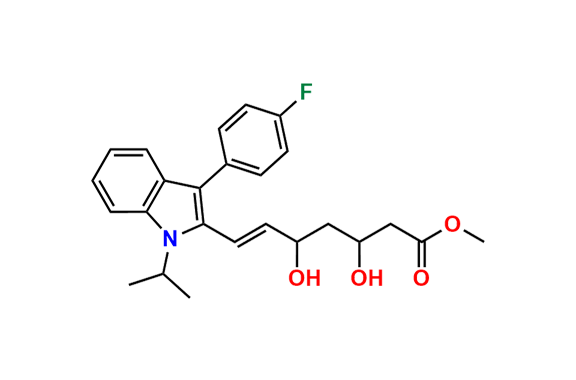 (E)-Methyl 7-(3-(4-fluorophenyl)-1-isopropyl-1H-indol-2-yl)-3,5-dihydroxyhept-6-enoate